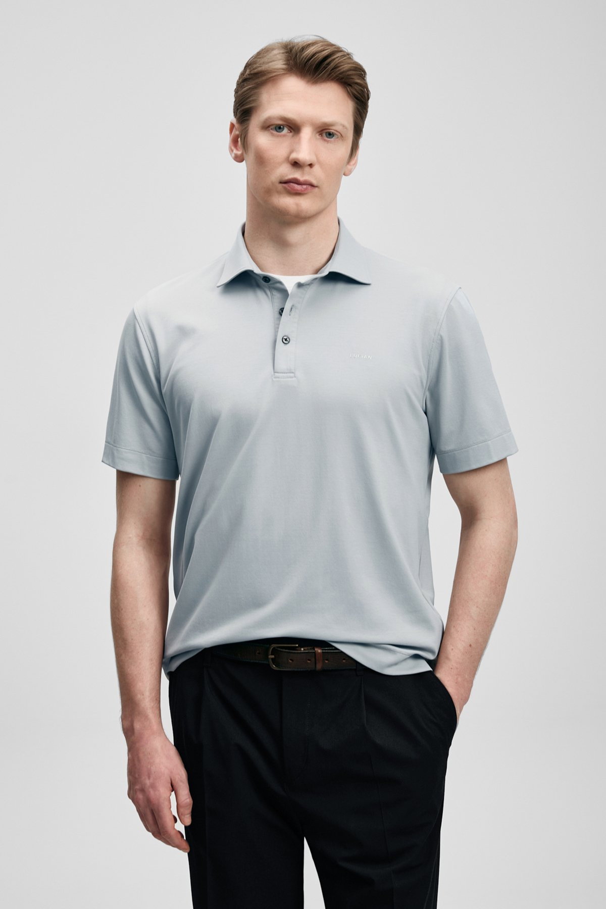 Lufian Erkek Hudson Smart Polo T-Shirt 111040234 Taş - 1