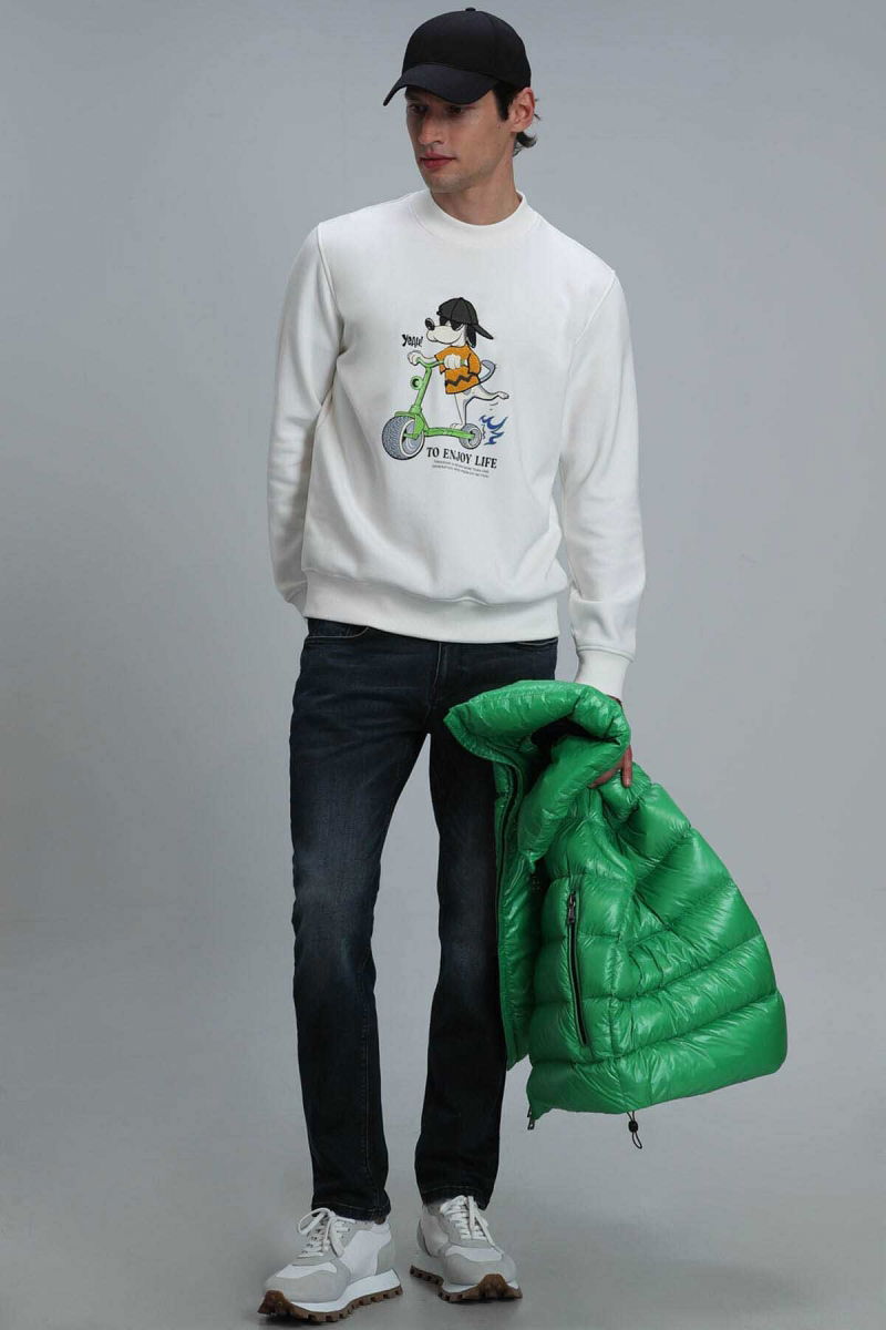 Lufian Erkek Igor Sweatshirt 112030128 Kırık Beyaz - 2
