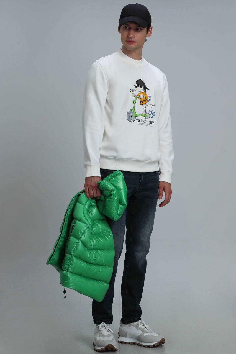 Lufian Erkek Igor Sweatshirt 112030128 Kırık Beyaz - 3