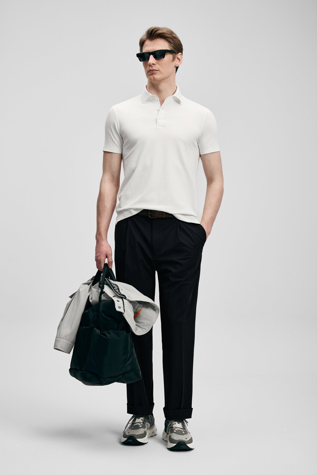 Lufian Erkek Jaxon Hi- Tech Performance Dikişsiz Polo T-Shirt 111040241 Beyaz - 2