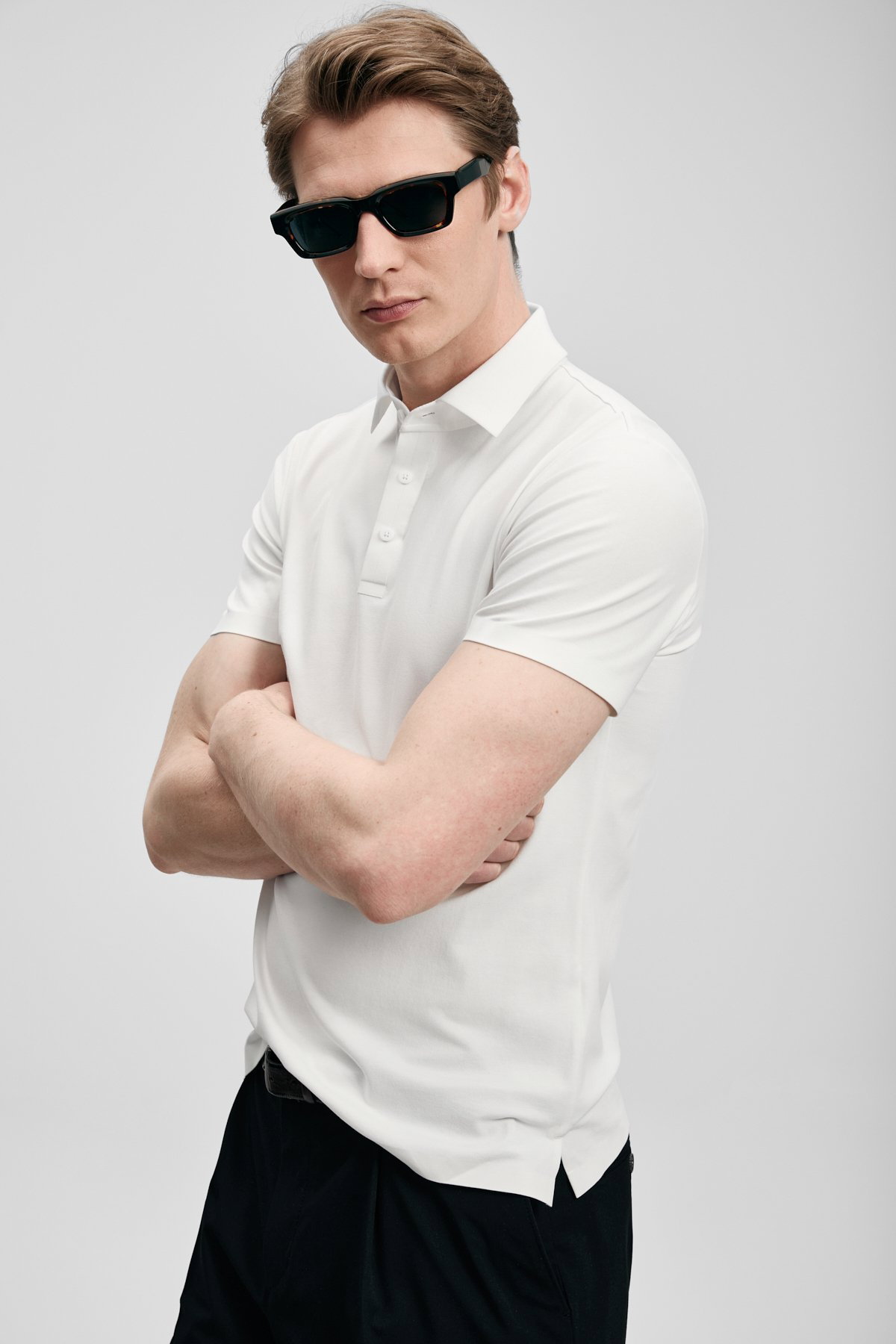 Lufian Erkek Jaxon Hi- Tech Performance Dikişsiz Polo T-Shirt 111040241 Beyaz - 3