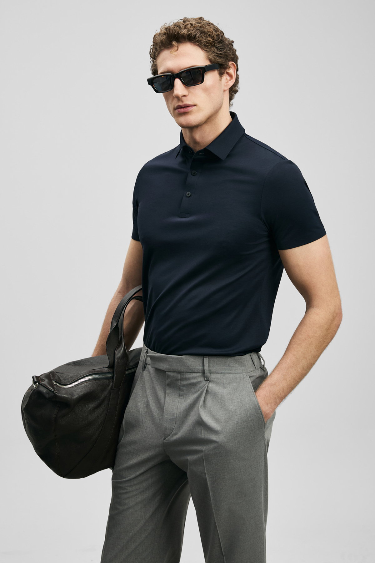 Lufian Erkek Jaxon Hi- Tech Performance Dikişsiz Polo T-Shirt 111040241 Lacivert - 1