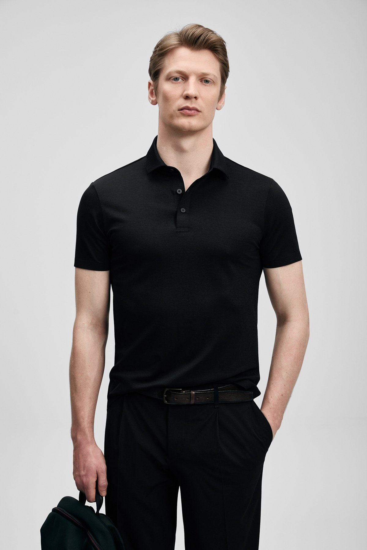 Lufian Erkek Jaxon Hi- Tech Performance Dikişsiz Polo T-Shirt 111040241 Siyah - 3