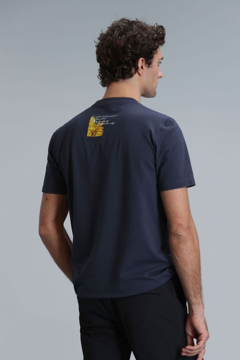 Lufian Erkek June Modern Grafik T-Shirt 111020192 Antrasit - 4