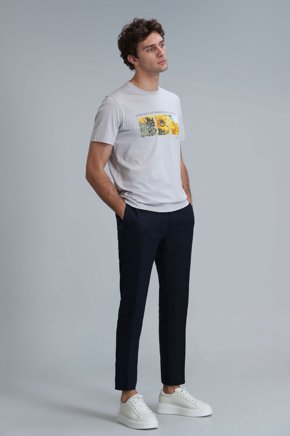 Lufian Erkek June Modern Grafik T-Shirt 111020192 Taş - 2