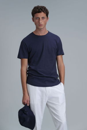 Lufian Erkek Junya Basic T-Shirt 111020203 Açık Lacivert 