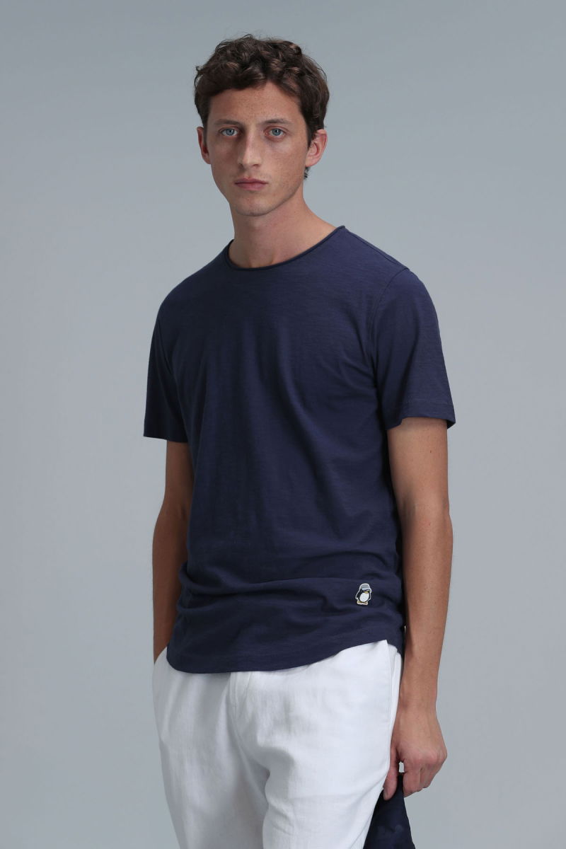 Lufian Erkek Junya Basic T-Shirt 111020203 Açık Lacivert - 3