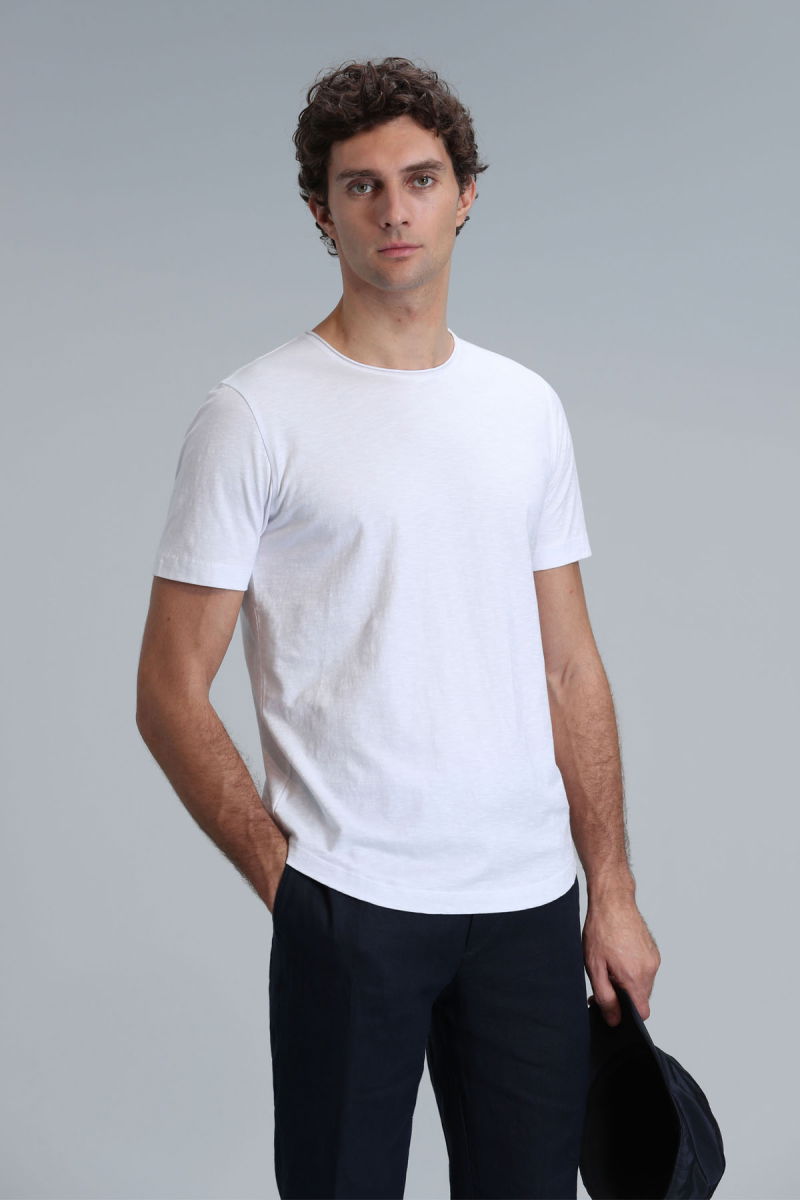 Lufian Erkek Junya Basic T-Shirt 111020203 Beyaz - 1