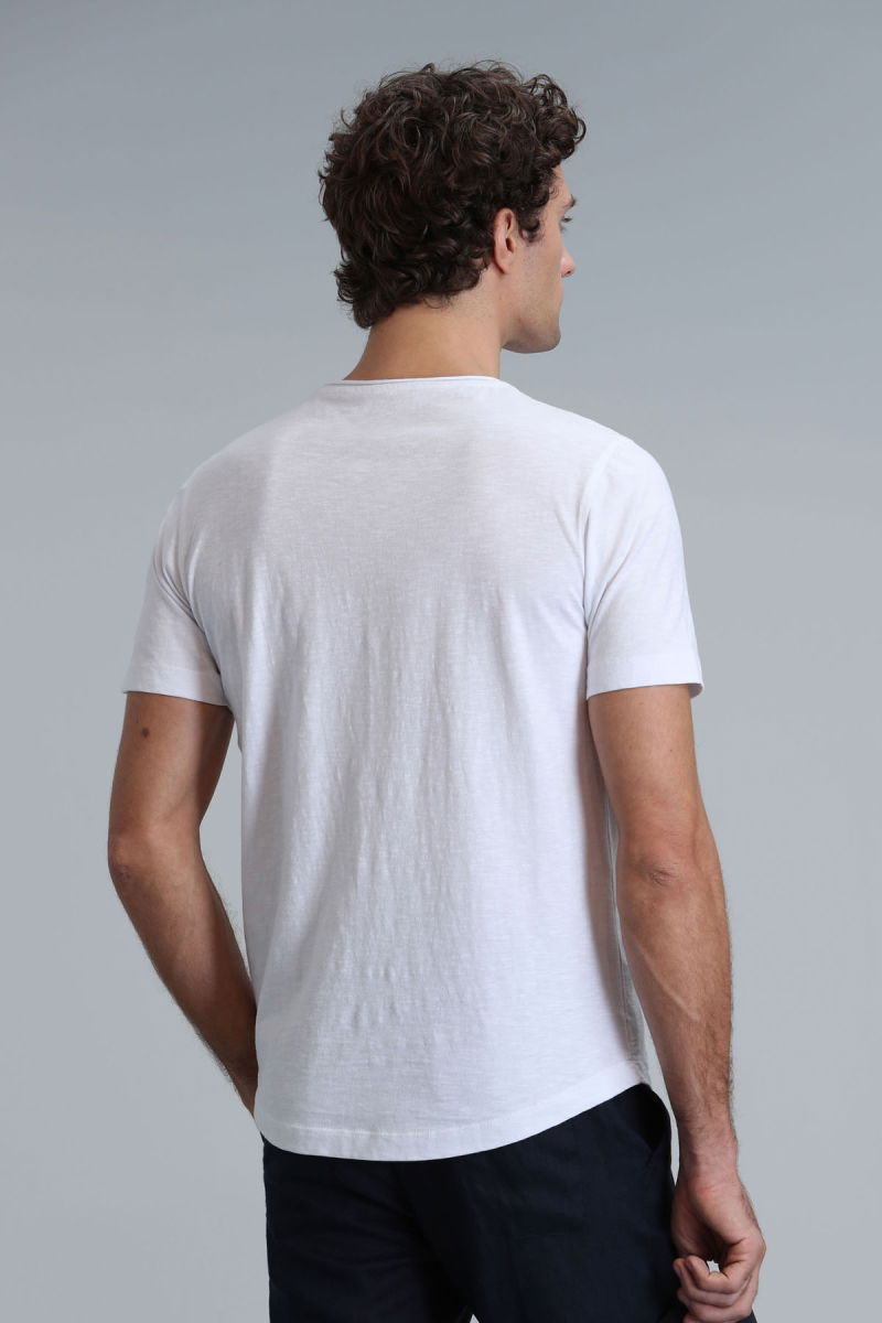 Lufian Erkek Junya Basic T-Shirt 111020203 Beyaz - 4