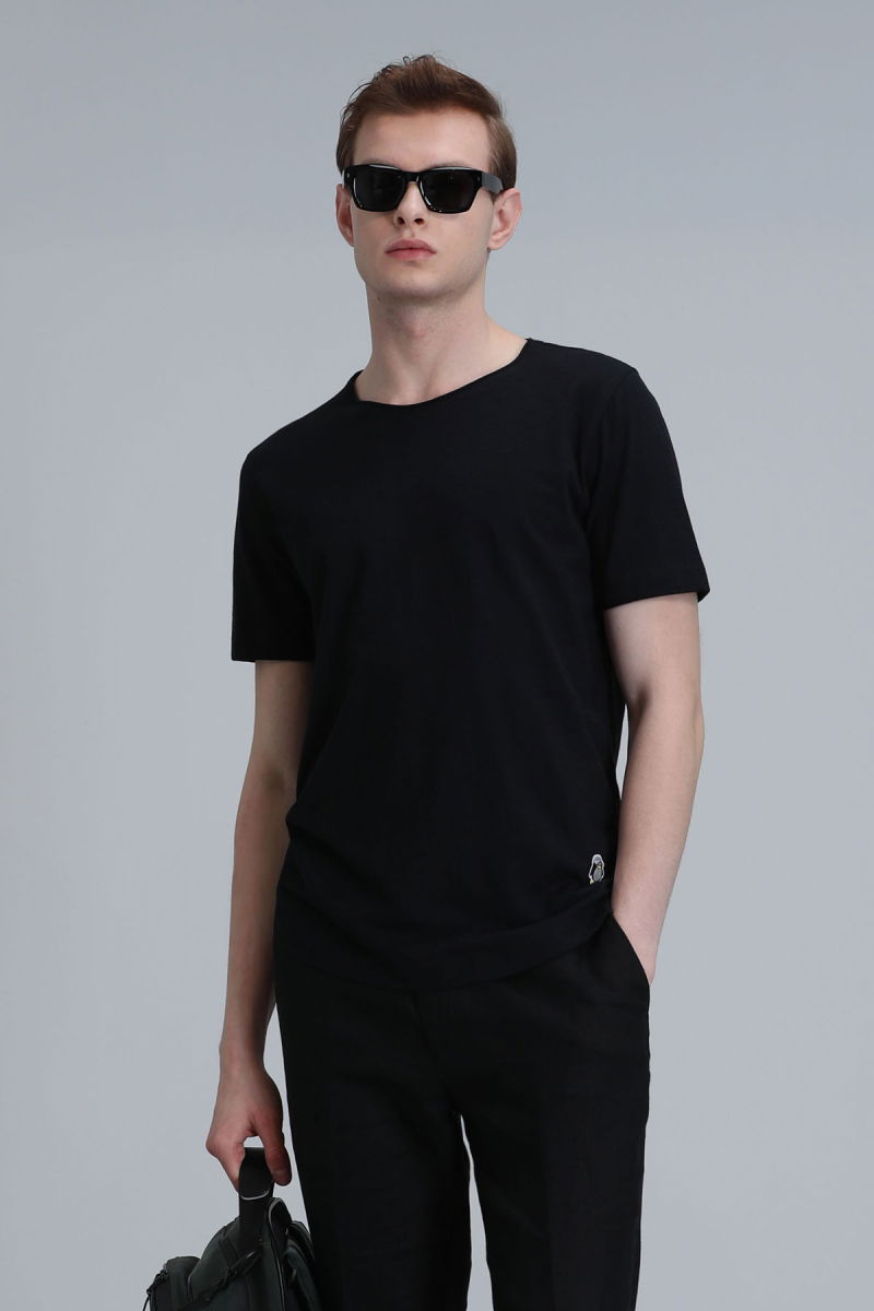 Lufian Erkek Junya Basic T-Shirt 111020203 Siyah - 1