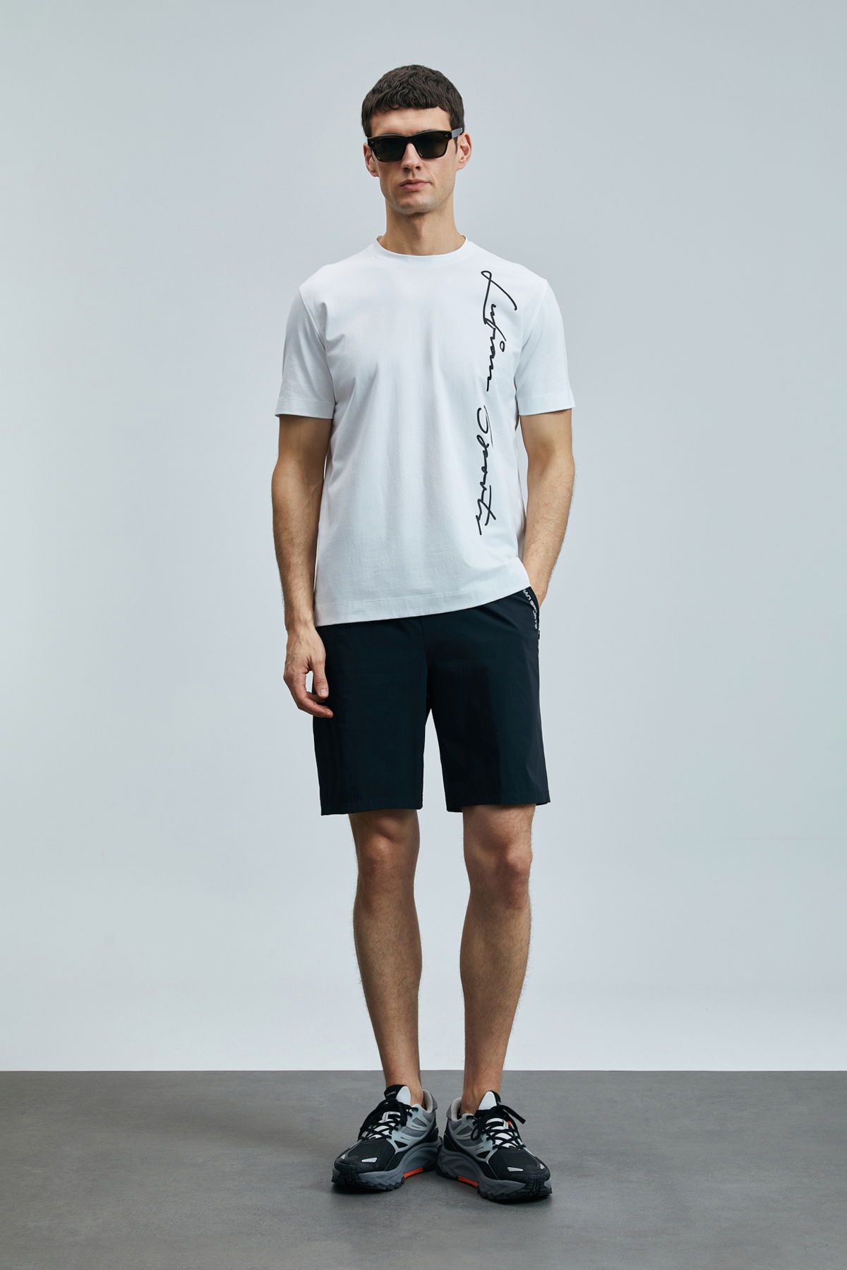 Lufian Erkek Justın Modern Grafik T-Shirt 111020231 Beyaz - 1