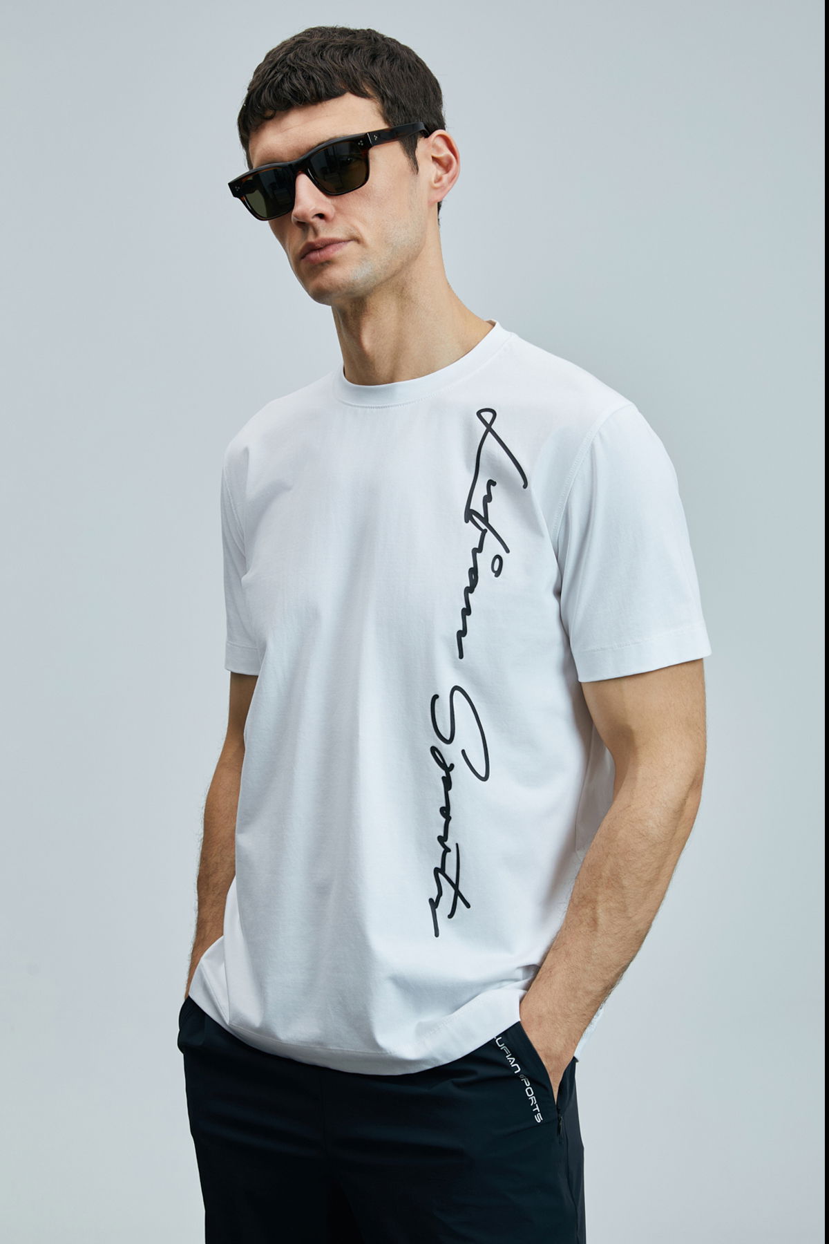 Lufian Erkek Justın Modern Grafik T-Shirt 111020231 Beyaz - 2