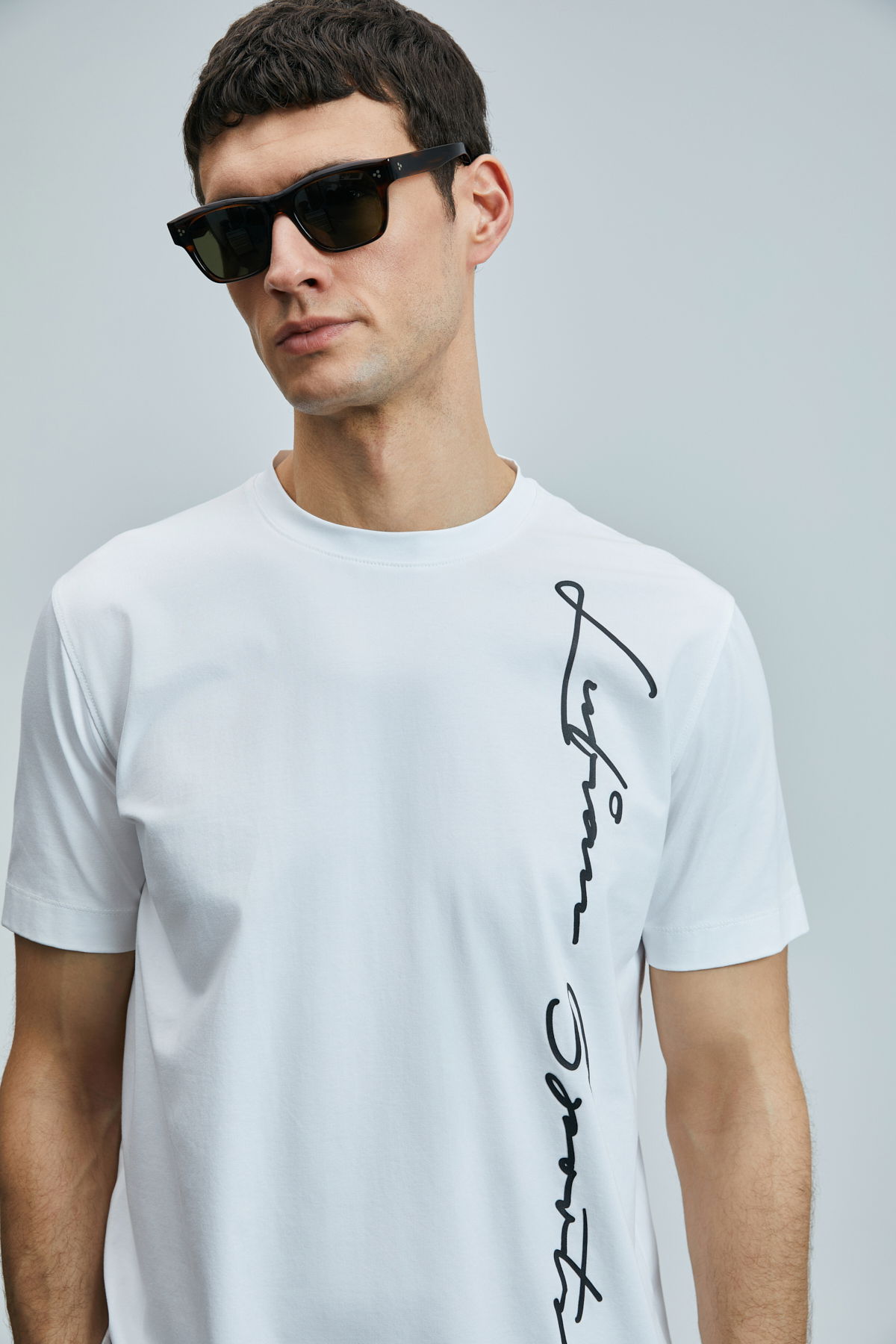 Lufian Erkek Justın Modern Grafik T-Shirt 111020231 Beyaz - 3