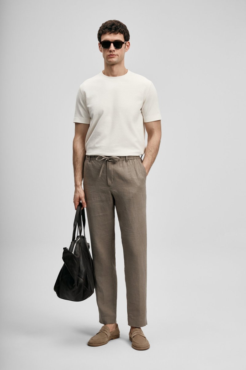 Lufian Erkek Karl Smart Chino Slim Fit Pantolon 111190363 Toprak - Lufian