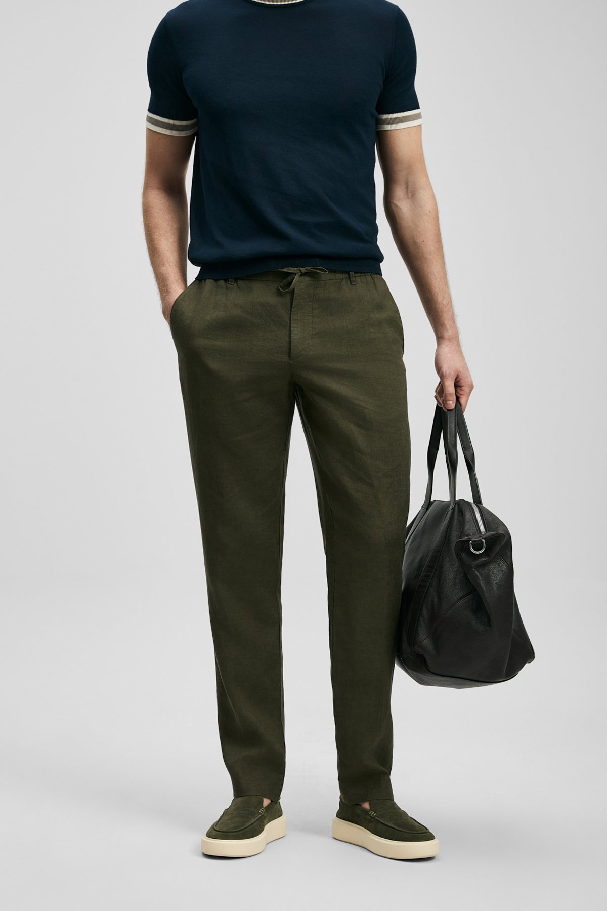 Lufian Erkek Karl Smart Chino Slim Fit Pantolon 111190363 Yeşil - 2