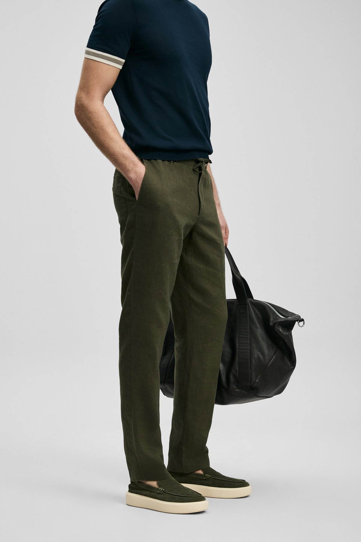 Lufian Erkek Karl Smart Chino Slim Fit Pantolon 111190363 Yeşil - 3