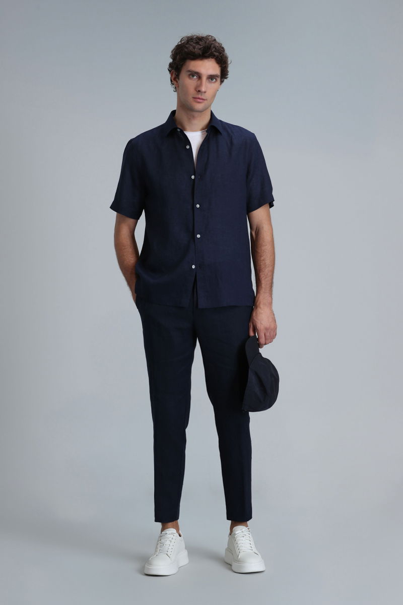 Lufian Erkek Karl Spor Chino Slim Fit Pantolon 111190328 Lacivert 
