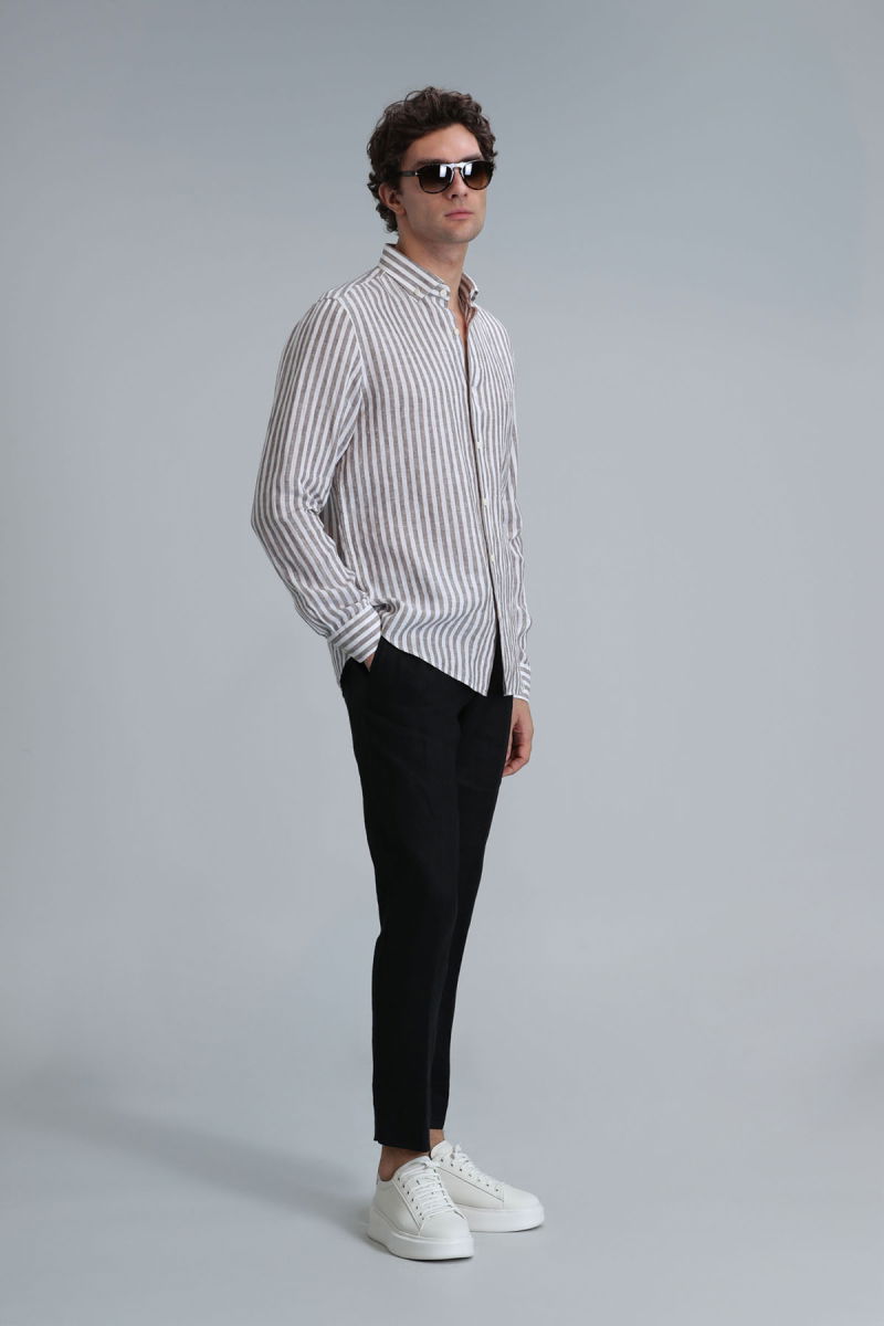 Lufian Erkek Karl Spor Chino Slim Fit Pantolon 111190328 Siyah - 2