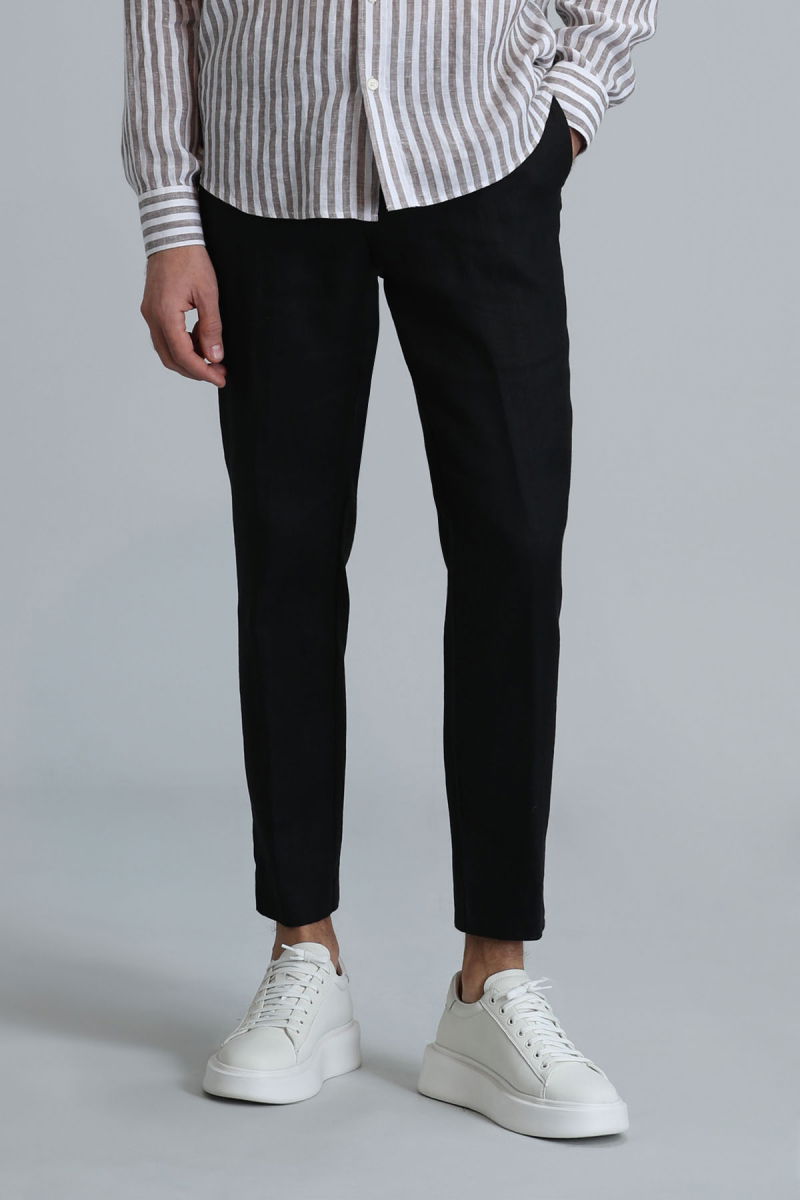 Lufian Erkek Karl Spor Chino Slim Fit Pantolon 111190328 Siyah - 3