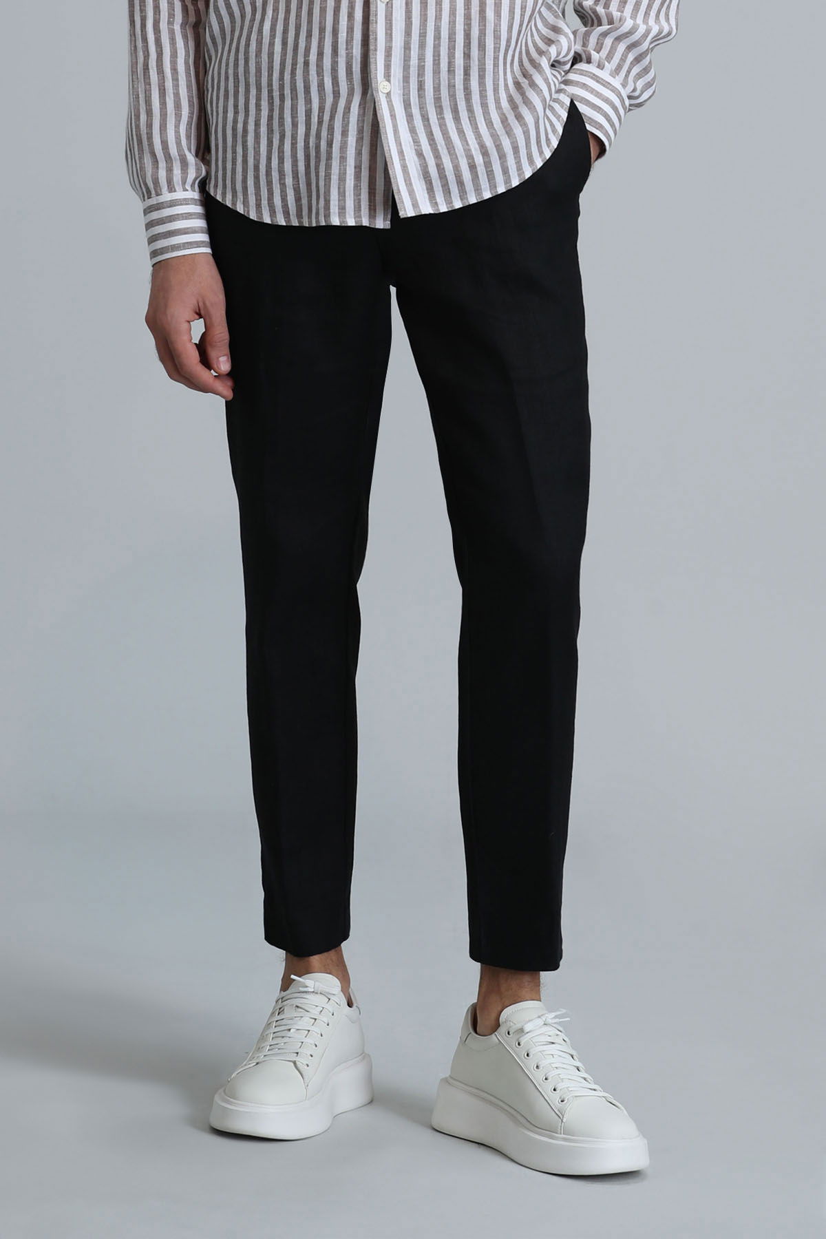 Lufian Erkek Karl Spor Chino Slim Fit Pantolon 111190328 Siyah - 3