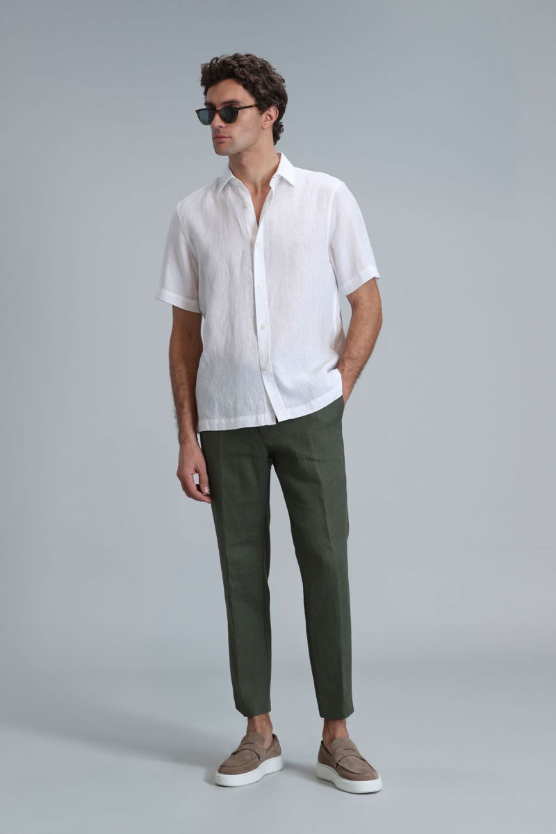 Lufian Erkek Karl Spor Chino Slim Fit Pantolon 111190328 Yeşil - 1