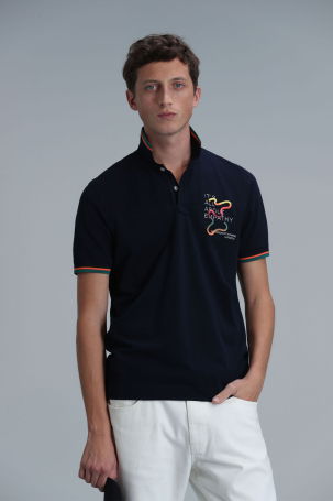 Lufian Erkek Kıng Smart Polo T-Shirt 111040173 Lacivert - 1