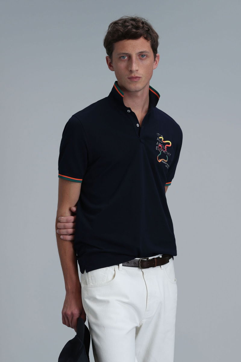 Lufian Erkek Kıng Smart Polo T-Shirt 111040173 Lacivert - 3