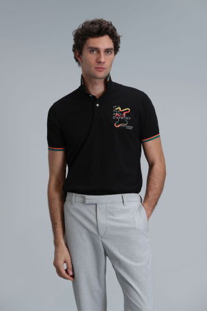 Lufian Erkek Kıng Smart Polo T-Shirt 111040173 Siyah 