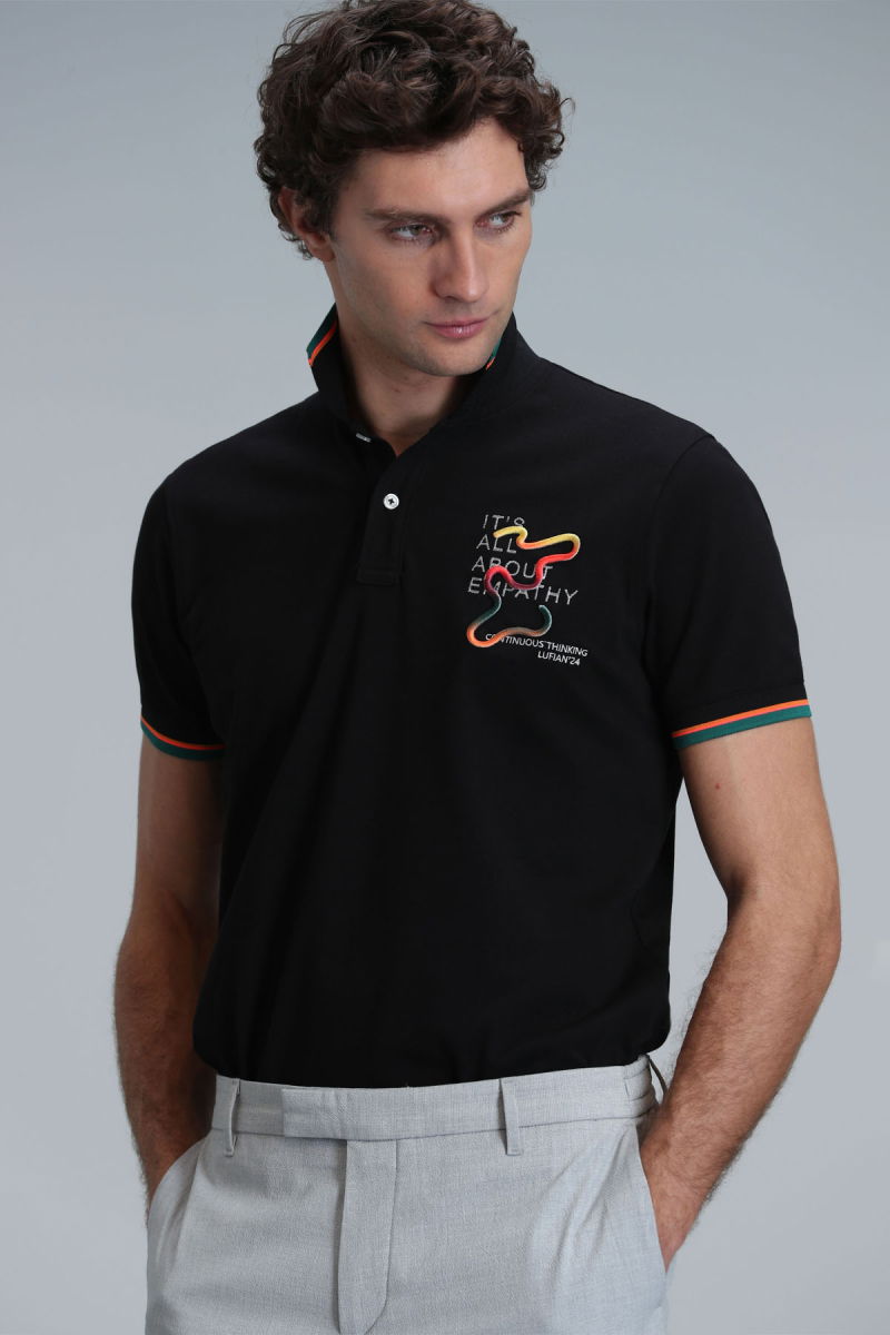 Lufian Erkek Kıng Smart Polo T-Shirt 111040173 Siyah - 3