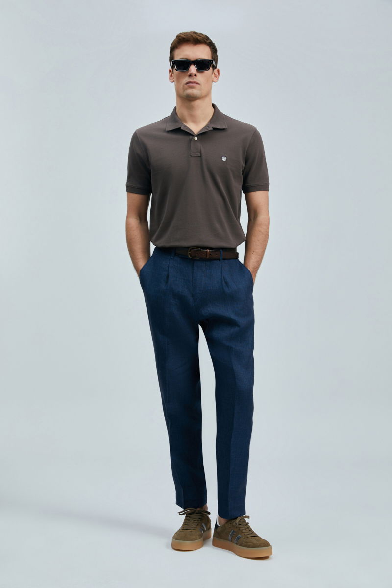 Lufian Erkek Laon Smart Polo T-Shirt 111040206 Kahverengi 