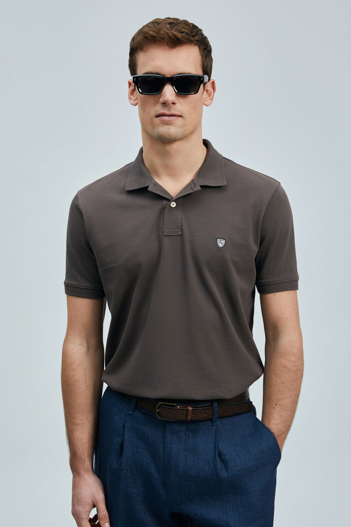 Lufian Erkek Laon Smart Polo T-Shirt 111040206 Kahverengi - 2