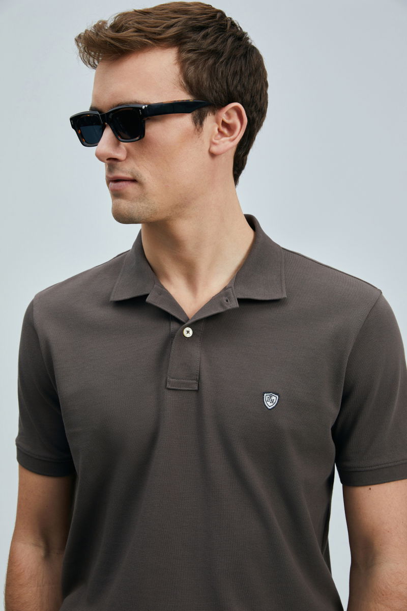 Lufian Erkek Laon Smart Polo T-Shirt 111040206 Kahverengi - 3