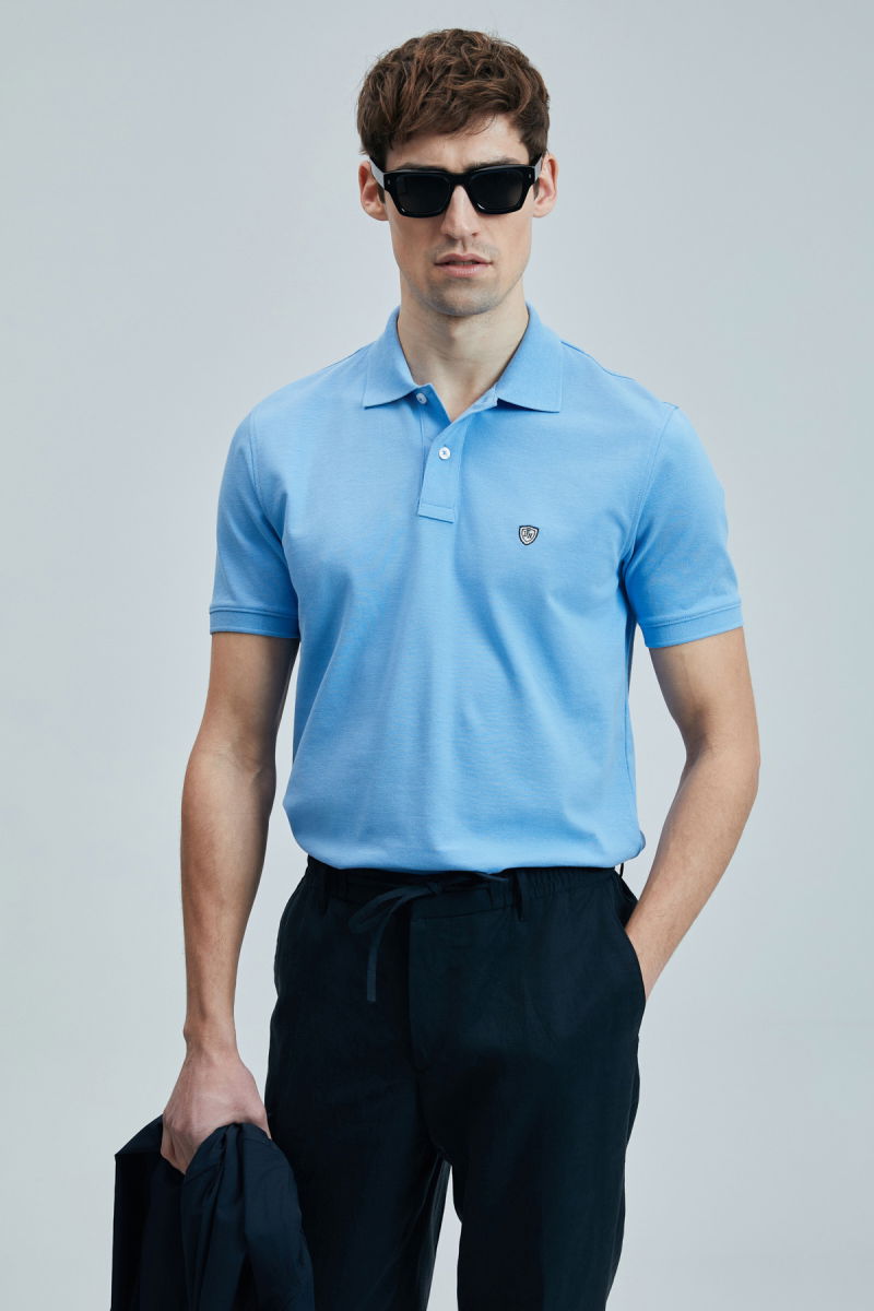 Lufian Erkek Laon Smart Polo T-Shirt 111040206 Mavi - 2