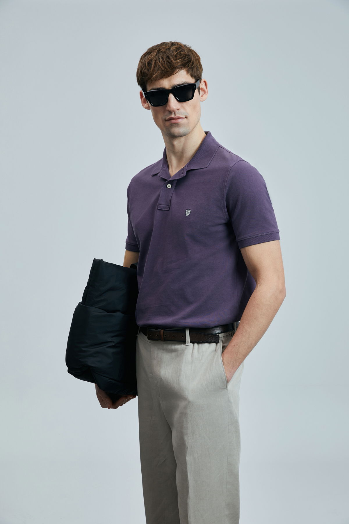 Lufian Erkek Laon Smart Polo T-Shirt 111040206 Mürdüm - 1