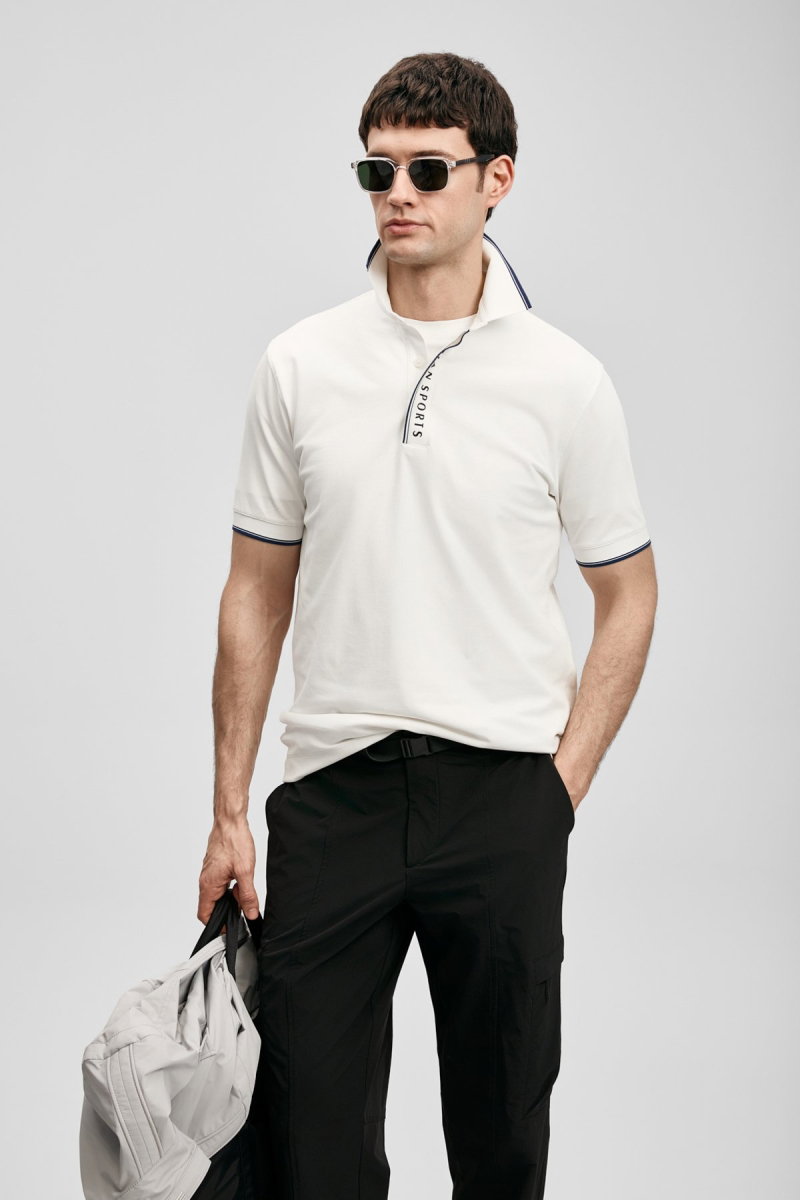 Lufian Erkek Lord Smart Polo T-Shirt 111040252 Kırık Beyaz - Lufian