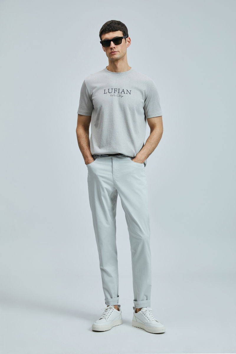 Lufian Erkek Love Modern Grafik T-Shirt 111020238 Bej - 1