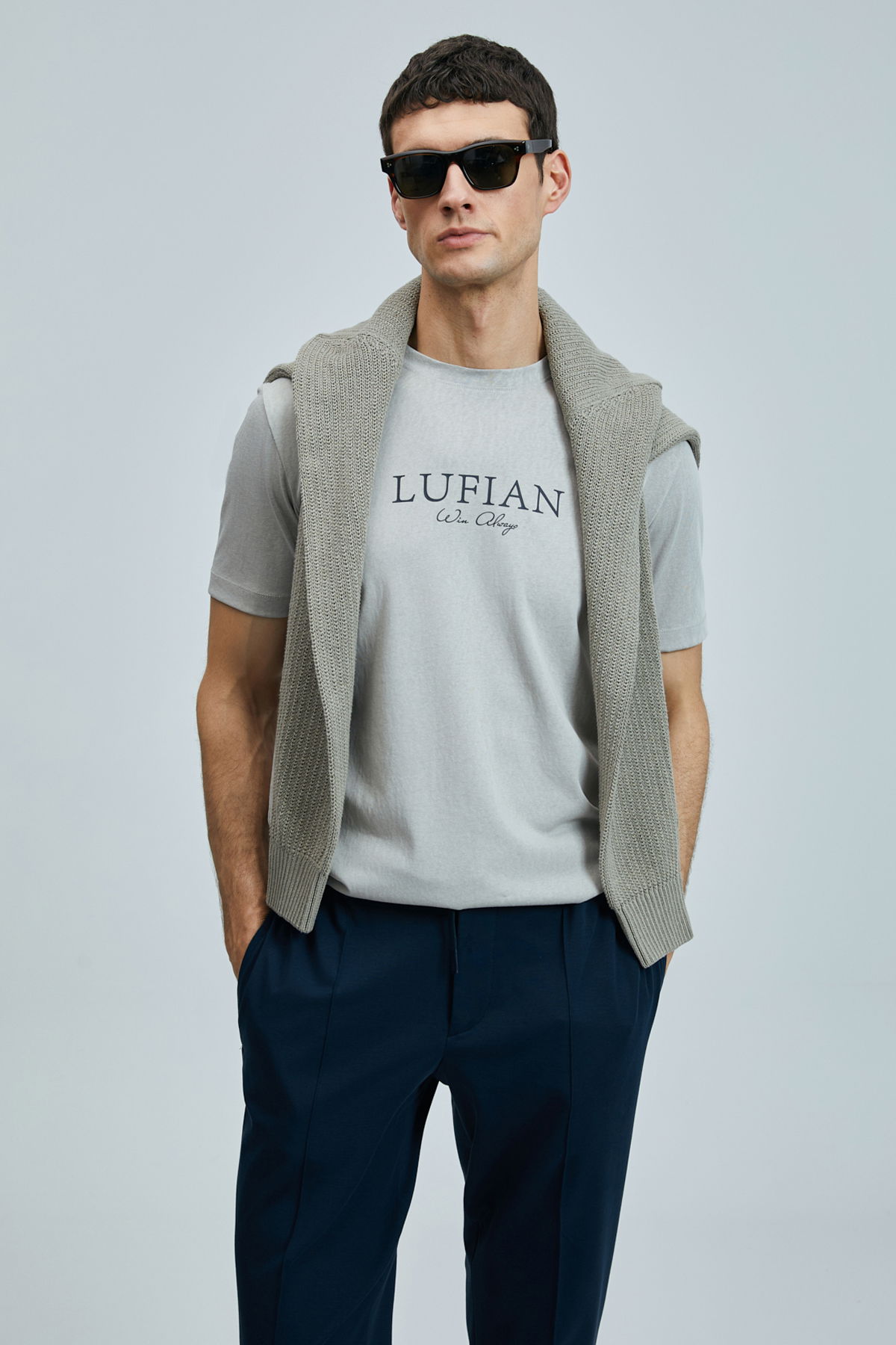 Lufian Erkek Love Modern Grafik T-Shirt 111020238 Bej - 2