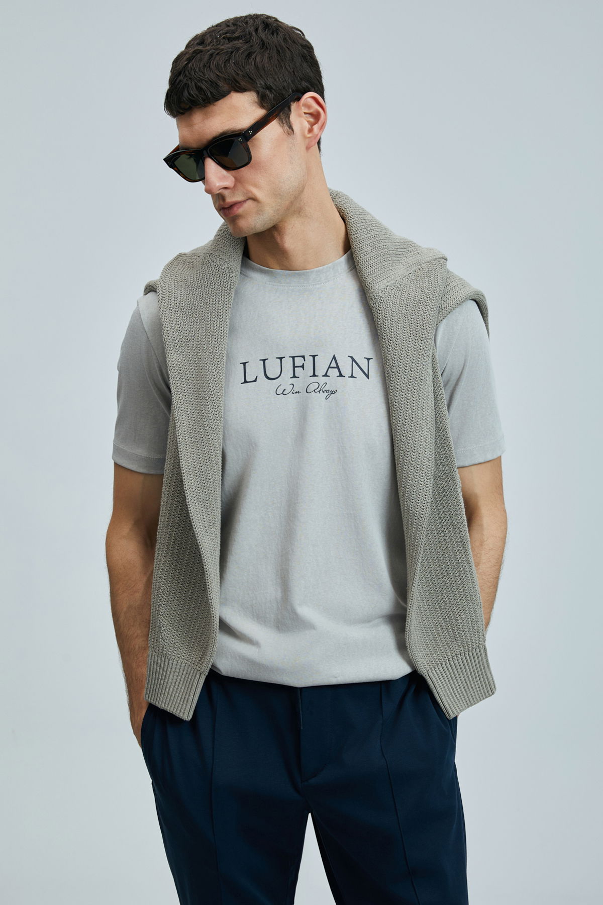 Lufian Erkek Love Modern Grafik T-Shirt 111020238 Bej - 3