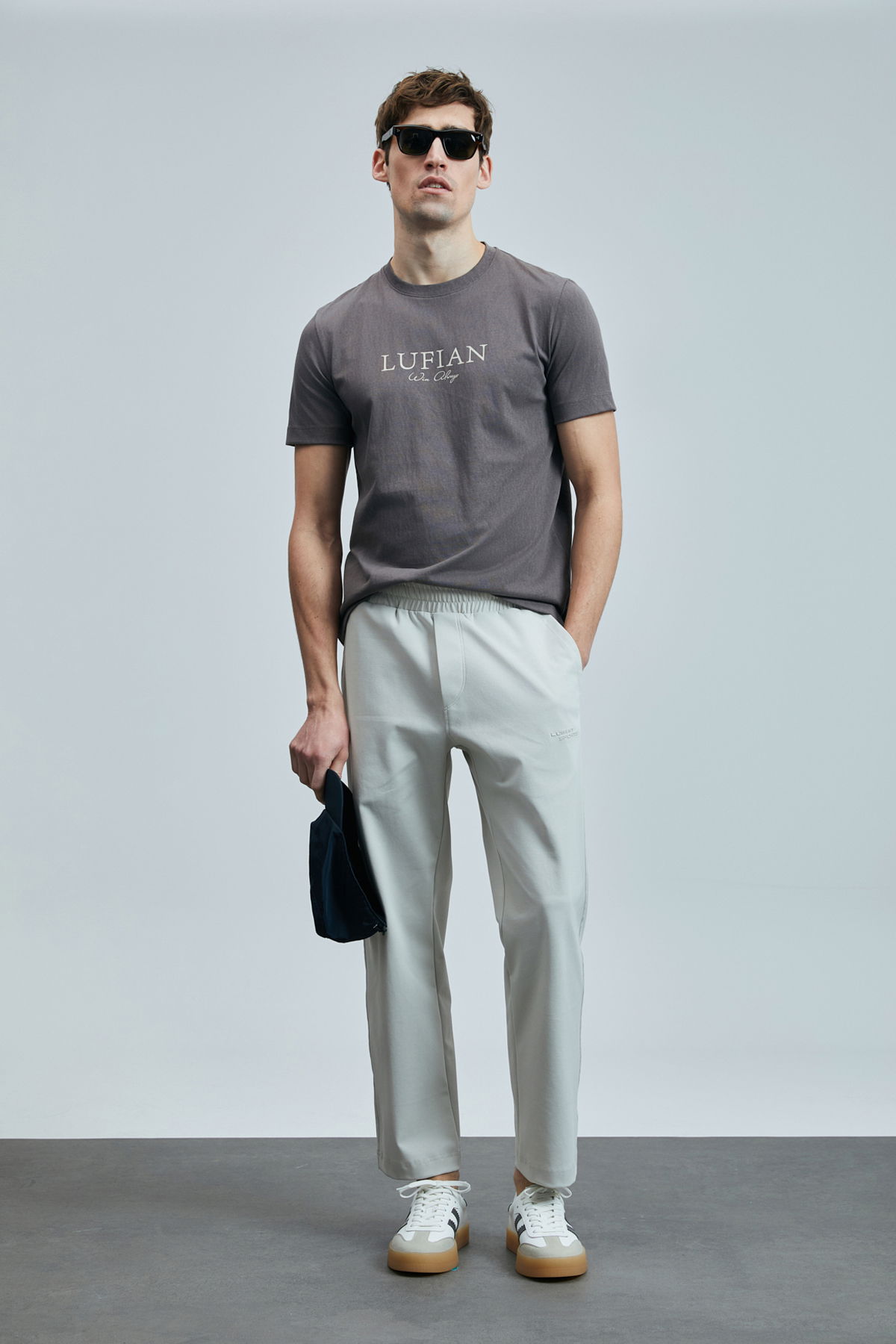 Lufian Erkek Love Modern Grafik T-Shirt 111020238 Vizon - 2