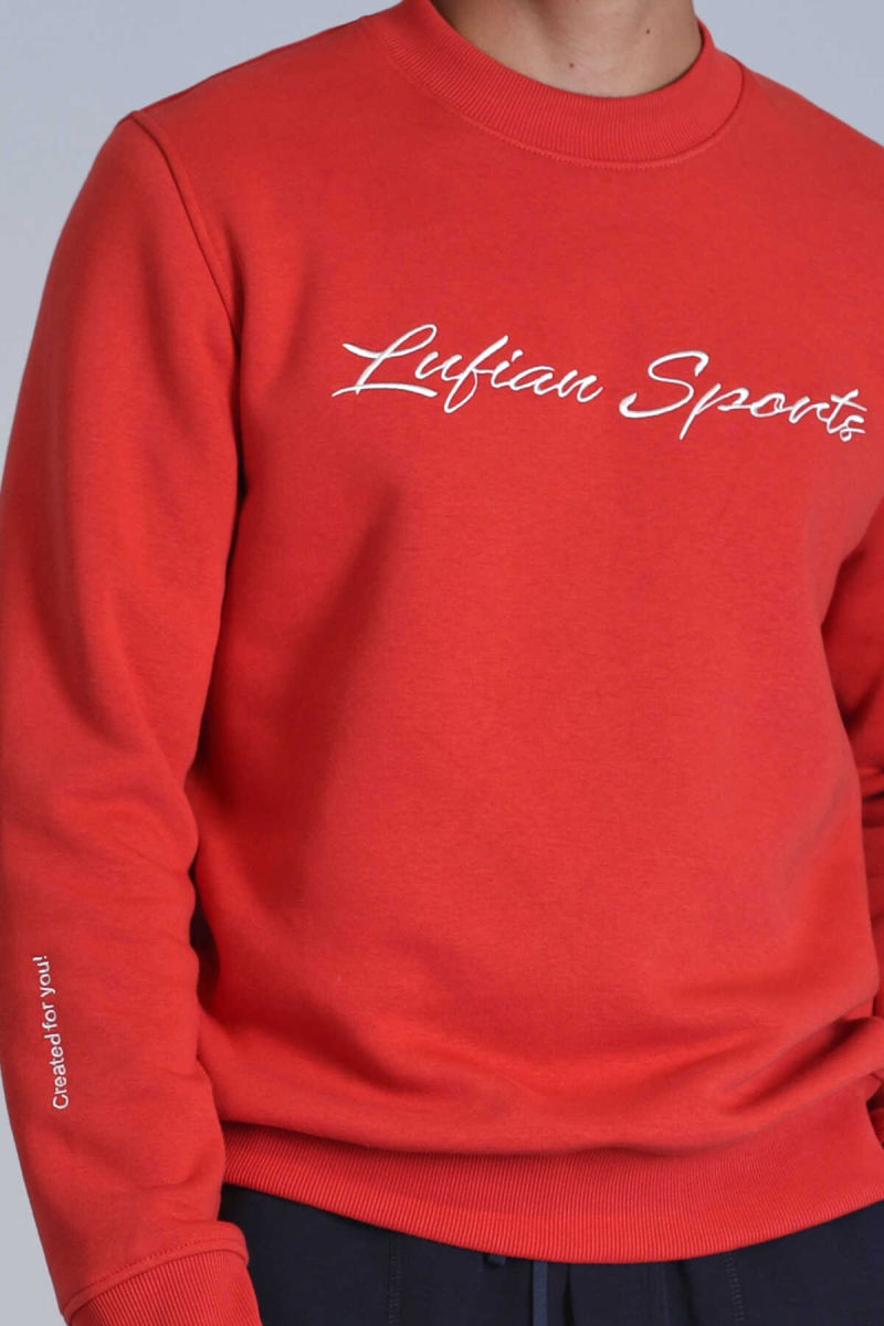 Lufian Erkek Loved Sweatshirt 112030137 Açık Kırmızı - 3