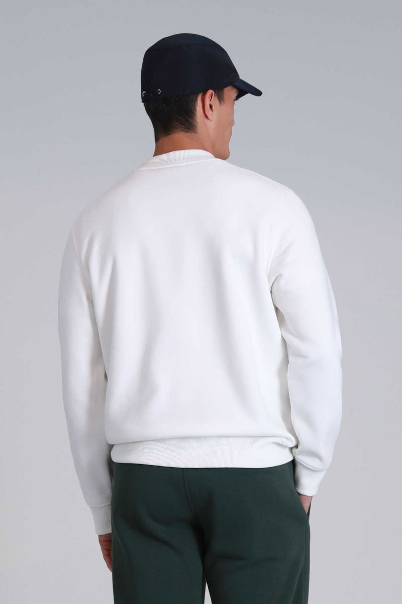 Lufian Erkek Loved Sweatshirt 112030137 Kırık Beyaz - 4