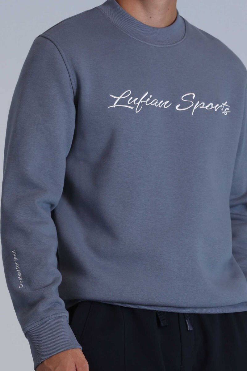 Lufian Erkek Loved Sweatshirt 112030137 Koyu Mavi - 3