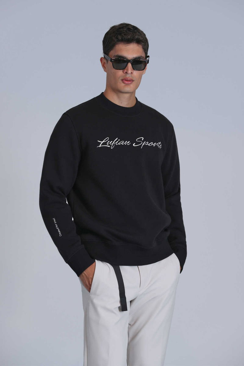 Lufian Erkek Loved Sweatshirt 112030137 Siyah 