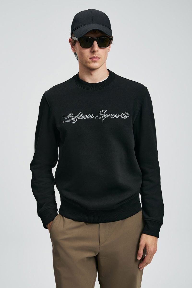Lufian Erkek Loved Sweatshirt 112030170 Siyah - Lufian