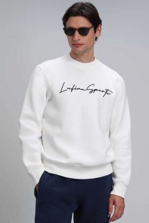 Lufian Erkek Lowe Sweatshirt 112030125 Kırık Beyaz 