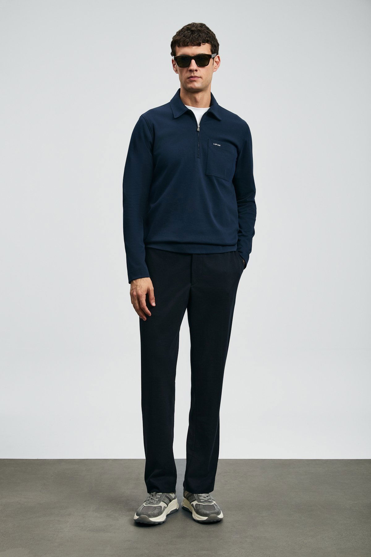 Lufian Erkek Lucas Smart Polo T-Shirt 112040043 Koyu Lacivert - 2