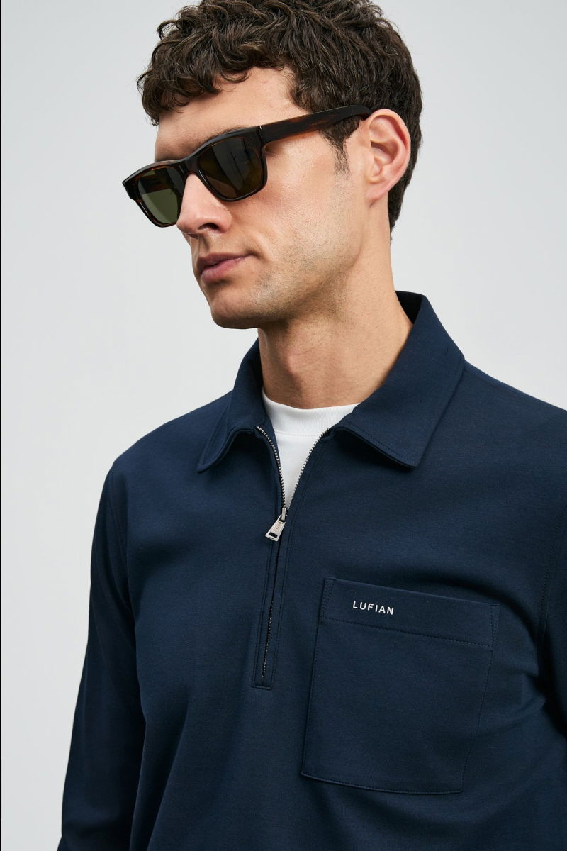 Lufian Erkek Lucas Smart Polo T-Shirt 112040043 Koyu Lacivert - 3