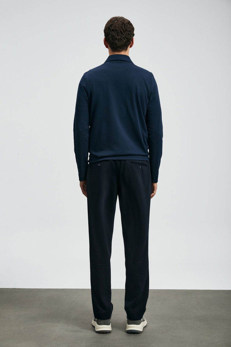 Lufian Erkek Lucas Smart Polo T-Shirt 112040043 Koyu Lacivert - 4