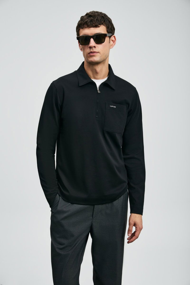 Lufian Erkek Lucas Smart Polo T-Shirt 112040043 Siyah - 2