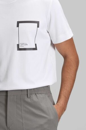 Lufian Erkek Luke Modern Grafik T-Shirt 111020170 Beyaz - 3